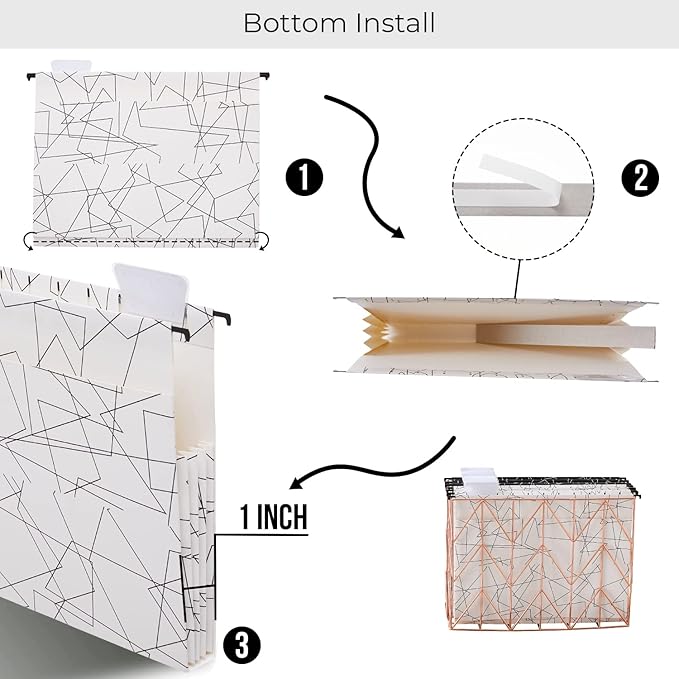 Y YOMA File Folder with Outside Pocket, 8.5 x 11-Inch, Black & White