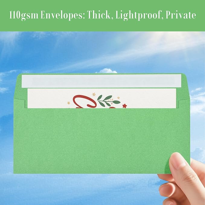 Keketer 50 Pack #10 Colored Business Envelopes Self Seal, 4.13 x 9.49 Inches Standard for Office, Business Checks, Invoices, Letter Mailing, Letters, Invitations