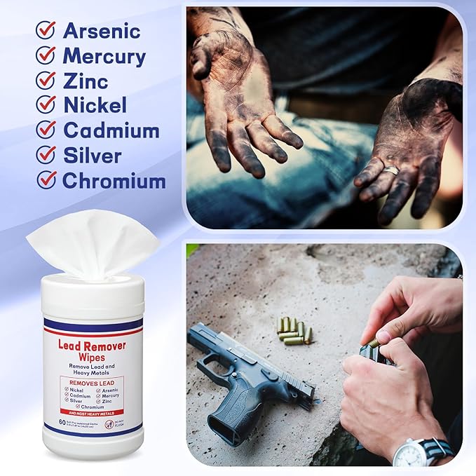Nuanchu 1 Pack Lead Remover Wipes for Shooting 60 Count Per Canister Hand & Surface Cleaning Wipes Effectively Removes Lead, Dust, Oil & Grime Disposable Wipe for Mechanics Construction Diy (Classic)