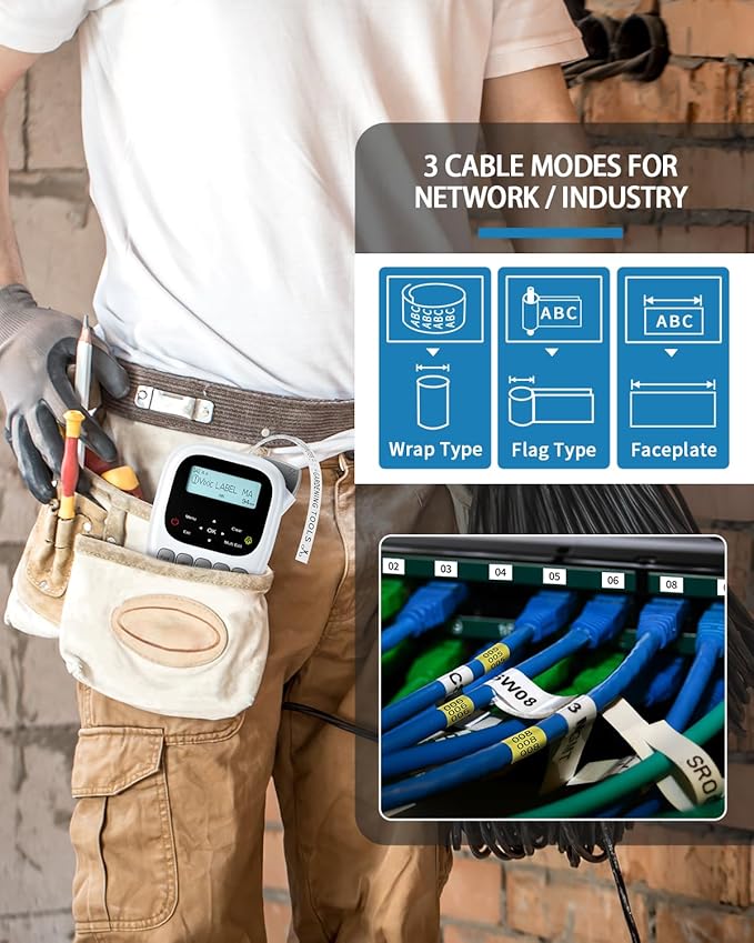 Vixic Label Maker, H1100 Label Maker Machine with-Tape, Portable Label Machine with Backlight Screen, Handheld Labeler Includes USB-C for Power, Multiple Font Icon for School Office Organization