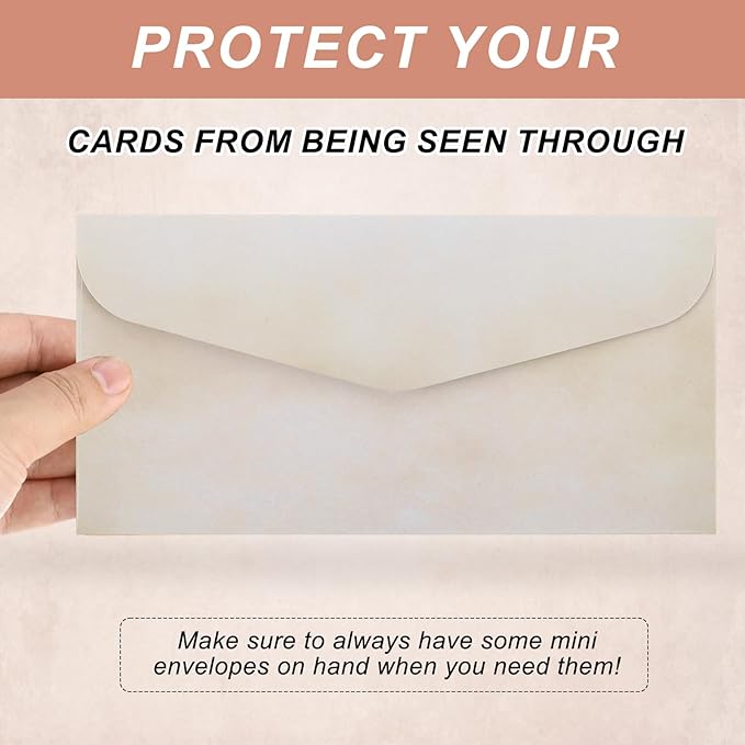 MECCANIXITY 48 Packs Envelopes Vintage Stationery White Brown Gradient Stationery Old Fashion Paper for Letter Writing, Invitations, Wedding-9 x 4 Inch