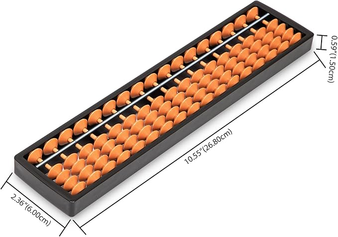 Digital Standard Abacus-25.4 cm-Professional 17-Column Soroban Calculator (Functional and Educational Tool)