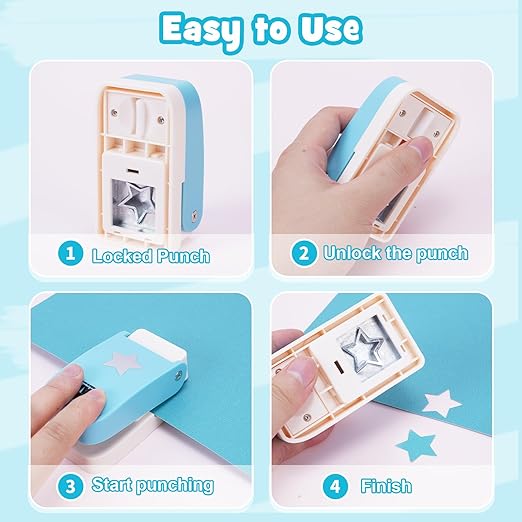 UCEC Star Hole Punch 1 Inch, Paper Punch, Star Punches for Paper Crafts, Crafting Cutter for Crafting Card, Making Scrapbook, DIY Office Supplies