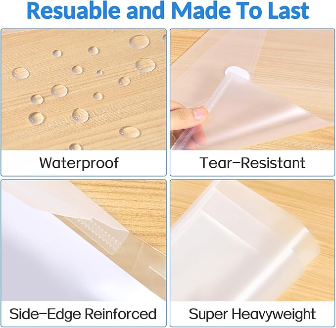 Sooez 20 Pack Plastic Envelopes File Folders, Rainforced Clear Folder Important Document Organizer, A4 Letter Size Bill Receipt Paper Holder Organizer Folder with Closure for School Office