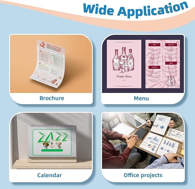 Uinkit 210 Sheets Single Side Thin Paper Glossy Photo Print Inkjet 8.5x11 Letter Size 30lb DIY Chip Bag Party Favors Brochure Flyer Picture Photos Printer 115gsm