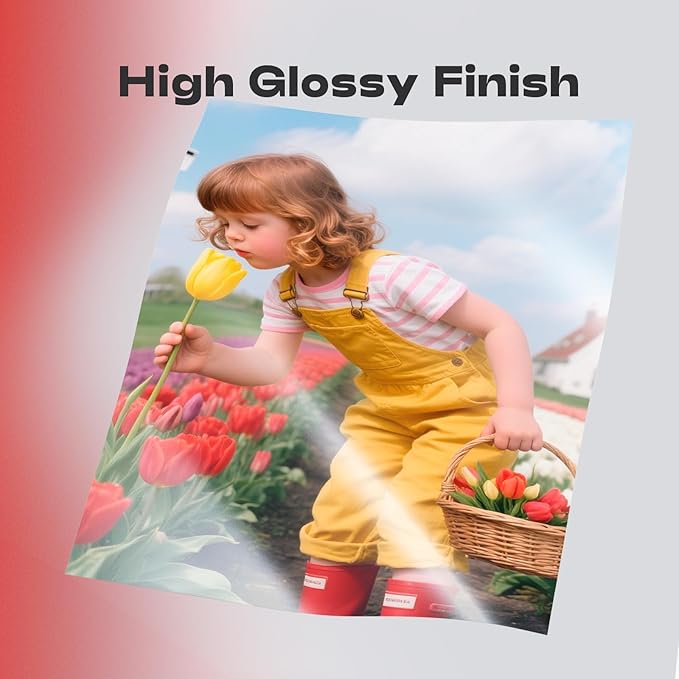 Glossy Thin Inkjet Paper 8.5x11 Inches, 110 Sheets, 115gsm Premium Photo Paper for Inkjet Printer with Dye Ink for Custom Chip Bag Party Favors