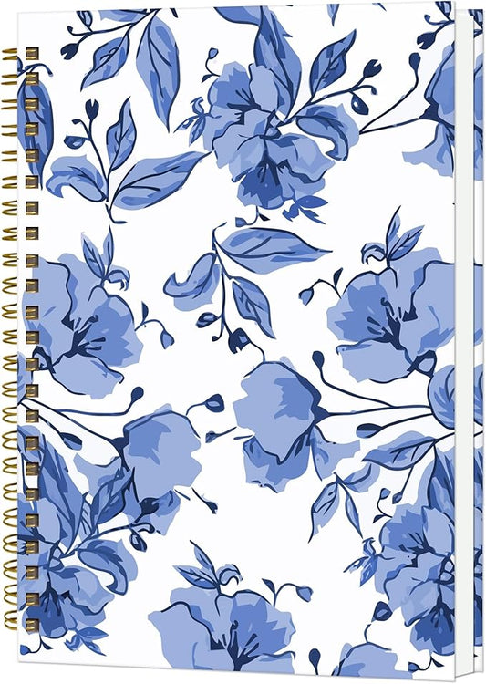 Spiral Notebook A5, Hardcover Journal for Women, 120 Pages Thick College Ruled Paper, Perfect for Office, School, or Home Use(Watercolor Flowers)