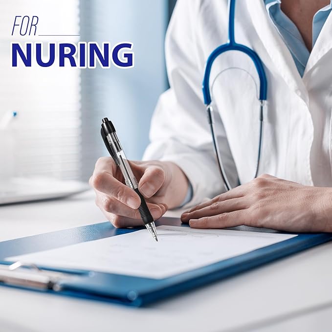 Fainne 200 Pack Retractable Ballpoint Pen 1.0 mm Medium Point Refillable Smooth Click Writing Pens With Grip for Work Journal Writing Office School Supplies(Black, Blue, Red Ink)