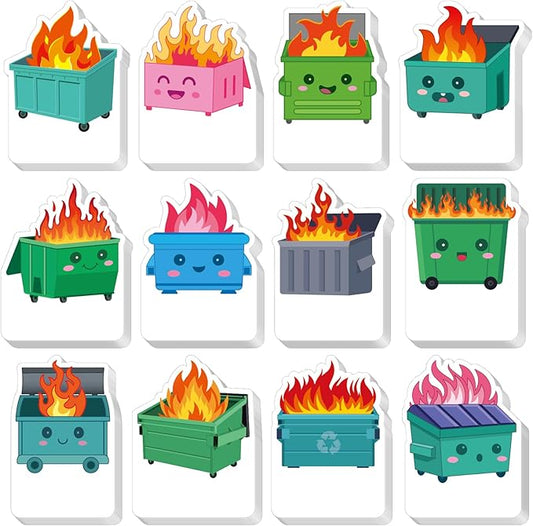 Yinder 24 Pads Cute Sticky Notes Kawaii Fun Animal Sticky Notes Pads Bulk Cartoon Memo Self Adhesive for Veterinary Gift Office School Tab Party Supplies(Dumpster)