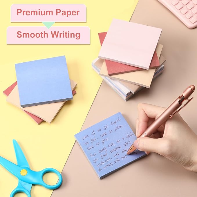 Fainne 120 Pack Sticky Notes Bulk Back to School Supplies Self Stick Note Pads Paper Memo for Office First Day of School Student Teacher Essentials (3x3 Inch,Pastel Color)