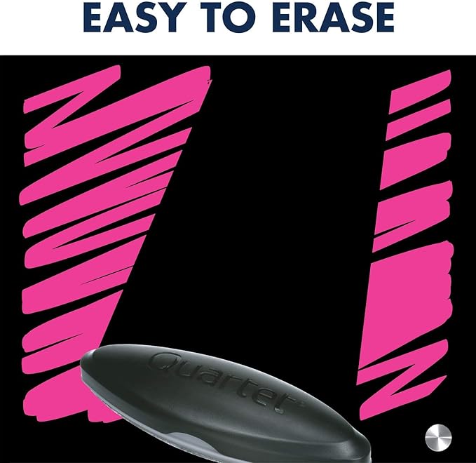 Quartet Glass Dry Erase Markers, Whiteboard Markers, Bullet Tip, White and Neon Colors, 6 Pack (79559Q)