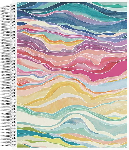 Erin Condren 8.5" X 11" Spiral Bound Productivity Notebook, Layers Colorful, Functional 160 Lined Page and 80Lb Thick Paper Spiral Notebook, Stickers Included