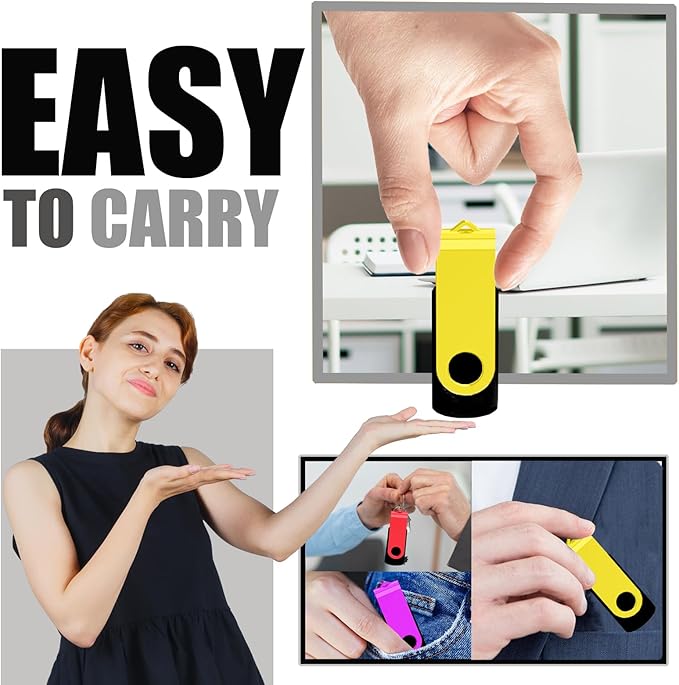 4GB USB Flash Drive 20 Pack 4 GB Thumb Drives TATMOHIK 2.0 USB Drive Bulk 4G Swivel Design Flash Drives Pack with LED Indicator 4 Gig Jump Drives Multipack Zip Drive Memory Stick PenDrive, Mixed Color