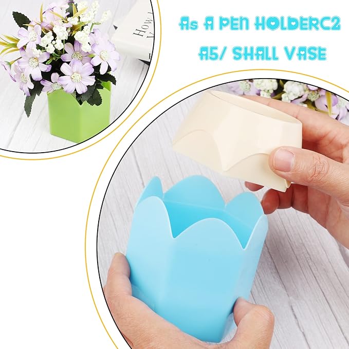 6pcs Pencil Shaped Pen Holders,Pencil Storage Organizer,Cute Desktop Pen Cup,Makeup Brush Container,Pencil Pot,Cartoon Stationery Rack,Creative Stationery Storage,for Office Home Decoration