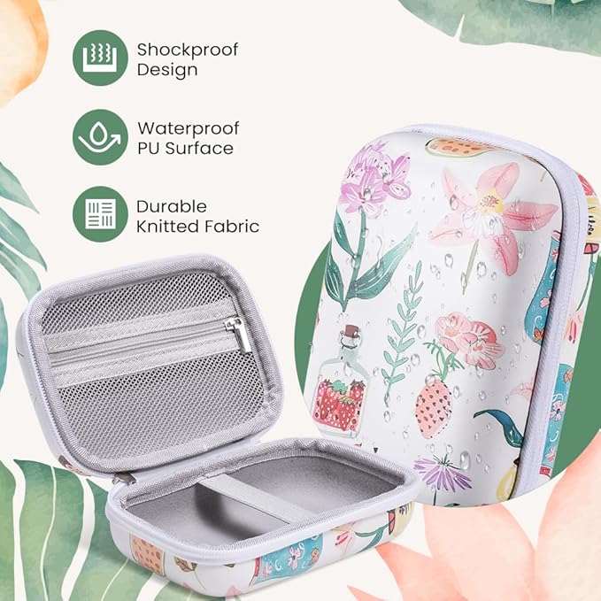 Phomemo D30 D35 Label Maker Case, Storage Bag Compatible with NELKO P21/NIIMBOT D11/ORGBRO X1/SUPVAN E10 Label Printer, Fits for Mini Labels Sticker Machine, Box Only - Pastel