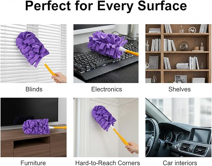 10pack Duster Refills Reusable for Swiffer, 360° Electrostatic Duster Refills, Washable Heavy Duty Dusters Refill, Reusable Cloth Cover Dust Collector for Both Wet and Dry Use (10PCS)