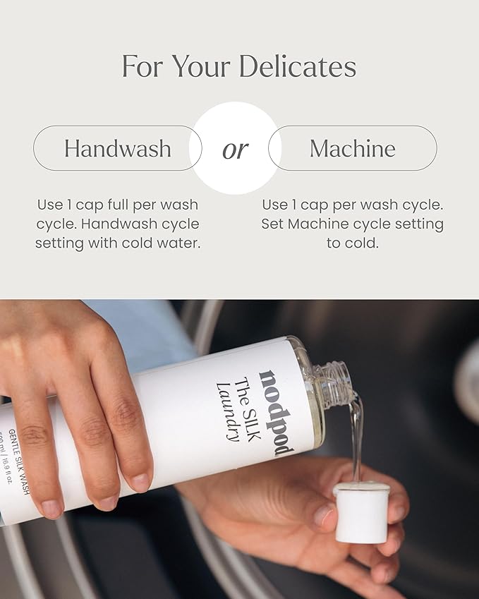 Nodpod Silk Wash - Gentle Silk Laundry Detergent - Liquid Laundry Soap with No Added Dyes or Fragrances - 500ml / 16.9 fl oz