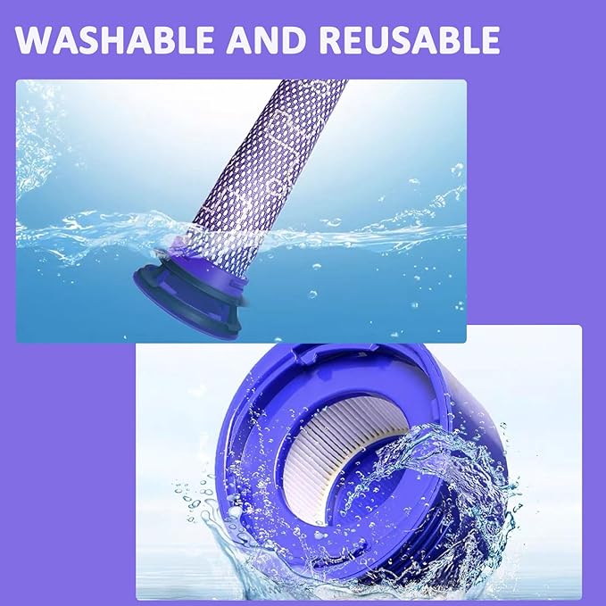 Vacuum Filter Replacement Kit for V7, V8 Animal and V8 Absolute Cordless Vacuum, 2 Pre Filter, 2 Post Filter, Replaces Part # 965661-01 & 967478-01