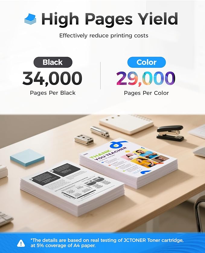 659X Toner Cartridge Set 4-Pack High Yield with Chip Replacement for HP 659X 659A W2010A W2010X W2011X W2012X W2013X for Color LaserJet Enterprise MFP M776dn M856dn M856x Flow M776z M776zs Printer Ink