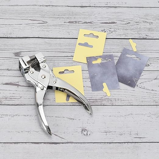 T-Slot Hole Punch Heavy Duty - Handheld Punch for ID Cards, Plastic, Cardstock, Cardboard & PVC - Sharp Visible Blade Edge, Durable Zinc Alloy Construction, Easy Spring Action for Fast, Clean Holes