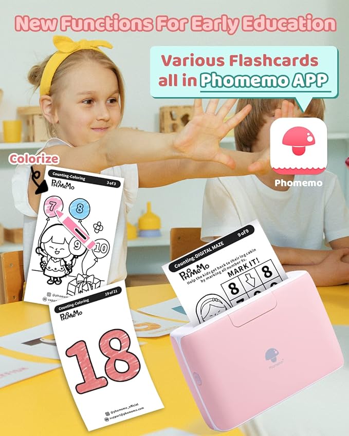 Phomemo 4" Portable Thermal Printer Printpods- Bluetooth Inkless Printer, Support 2/3/4 inch Printing Width, 300dpi, Compatible with Phones, Computer, Ideal for Documents, Notes, Label, Sticker