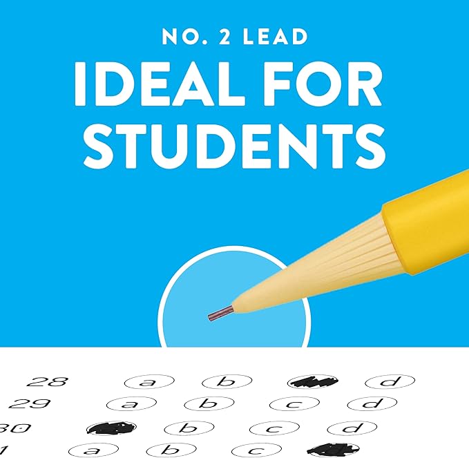 Paper Mate SharpWriter Mechanical Pencils Yellow | 0.7 mm | Shock-Absorbing Tip | Twistable Tip | No Sharpening Needed | 36 Count, Pack of 6