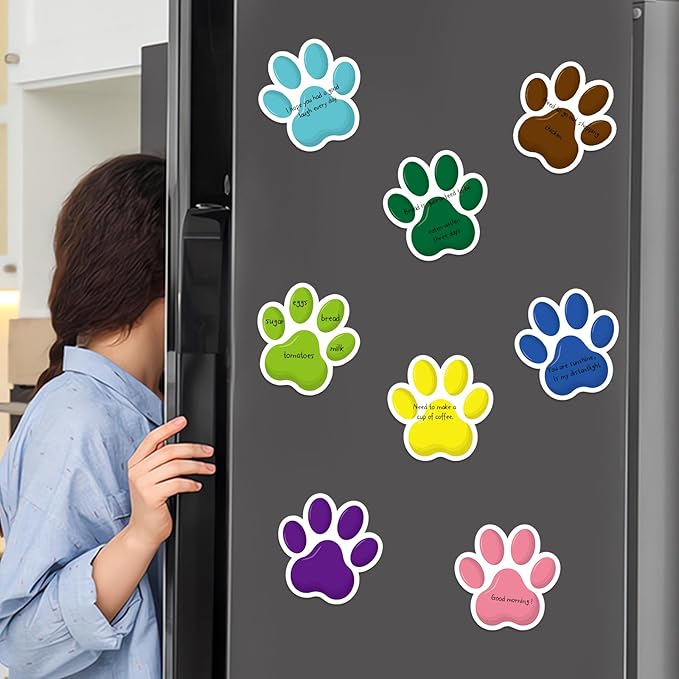 600Pcs Paw Print Note Pads, Colorful Paw Shaped Sticky Notes Kawaii Fun Animal Sticky Notes Pads Dog Party Pocket Notepads Cartoon Memo Pads for Dog Lovers School Home Office Supplies
