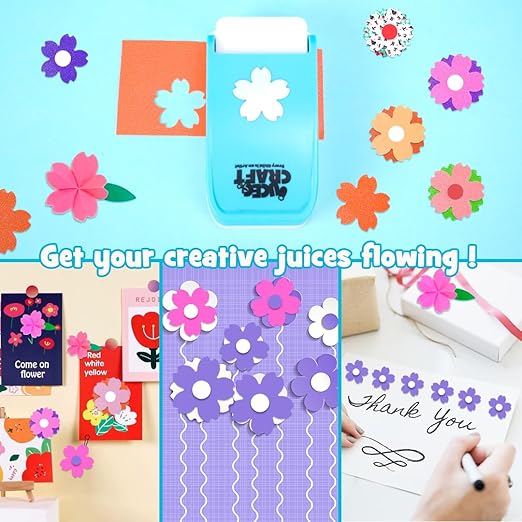 UCEC 1 inch Flower Punch, Paper Punch, Craft Hole Punch, Craft Lever Punch for Paper Crafting Scrapbooking, Handmade Card-Making, Invitations, Decorations, Gift Tags