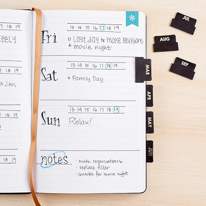 Erin Condren Designer Accessories - Monthly Adhesive Tabs, Neutral Metallic (Set of 12). Great for Organizing and Sorting in Planners, Agendas, or Notebooks by Month