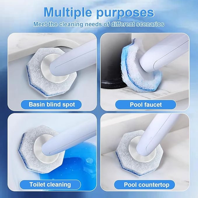 ZEELONA 50 Count Toilet Wand Refills Wand Disposable Toilet Brush Heads Compatible with Most Toilet Brushes for Toilet and Bathroom Cleaning