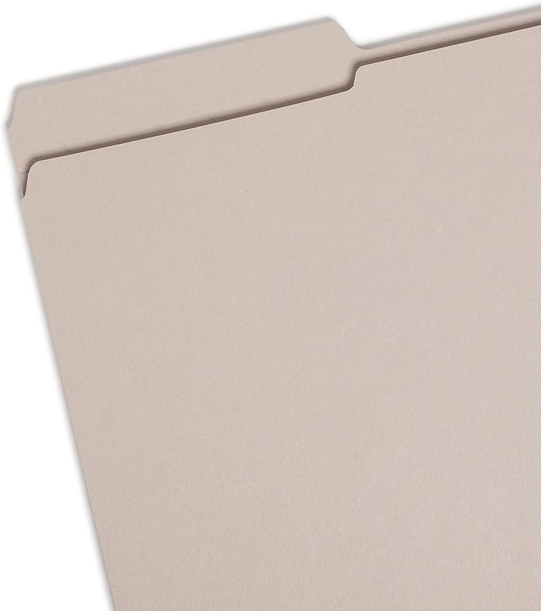 Smead File Folder, Reinforced 1/3-Cut Tab, Legal Size, Gray, 100 per Box (17334)