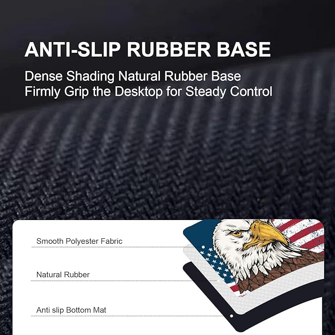 Large Desk Mat, Desk Matt for Desktop, Computer Gaming Mouse Pads, Anti-Slip Rubber Base, Stitched Edges Soft Mat for Desktop Office Home 31.5 x 11.8 Inches (American Memory Day)