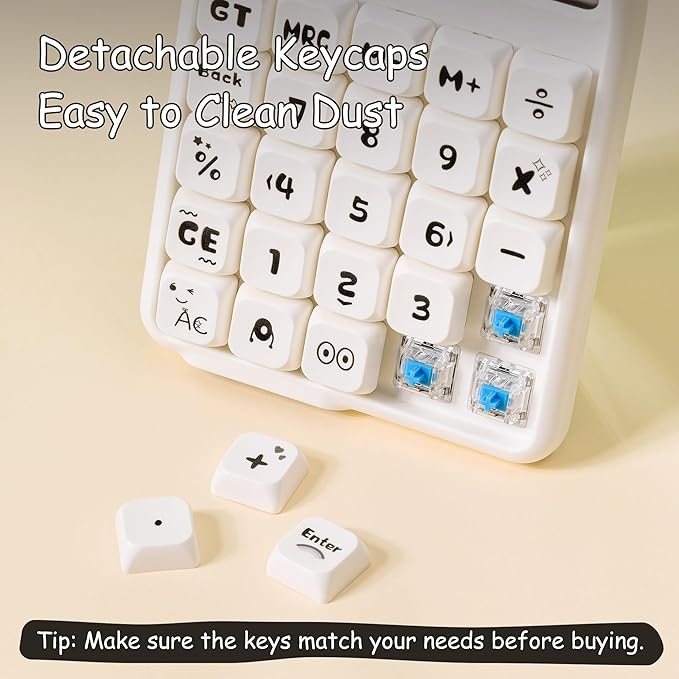 Mechanical Switch Calculator, 12 Digit Large LCD Display, Big Buttons, Real Mechanical Keypad, Desktop Calculator for Office & Study