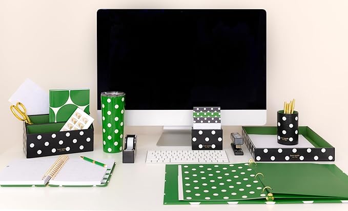 Kate Spade New York Black Stapler, Cute Stapler for Office or Home, Decorative Desk Accessory, Picture Dot