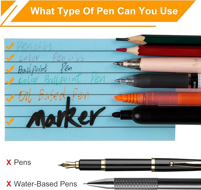 3"x5" Lined Transparent Sticky Notes, 4 Pads 4 Colors Large Clear See Through Translucent Self-Adhesive Post Memo Reminder Tabs with Lines for Office Women College School Students Classroom Supplies