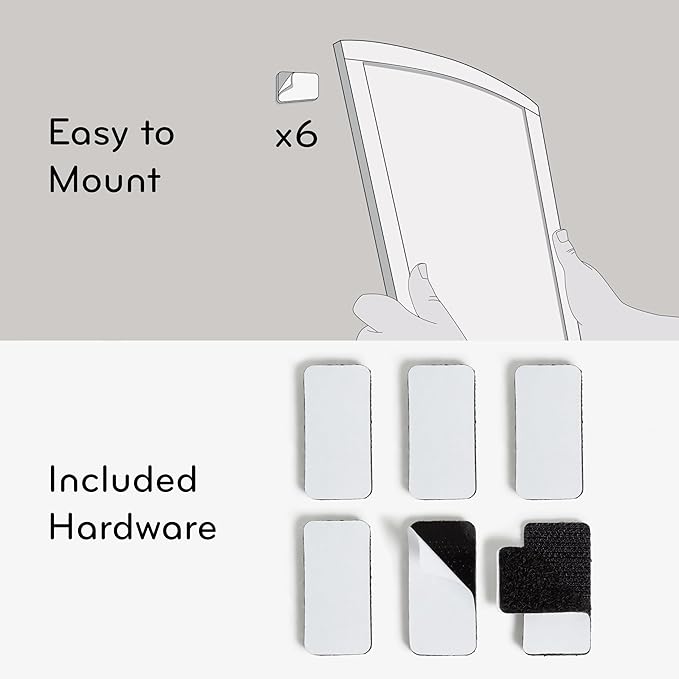 U Brands Magnetic Dry Erase Board White Board, 16" x 20", Black and Grey Frame, Includes Marker and Magnet