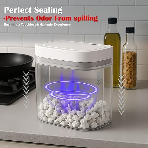 3.2 Gallon White Intelligent Sensor Garbage bin, Supports Multiple Opening Methods, Waterproof Design, Odor Proof Design, Fast Response, Suitable for Kitchen, Living Room, Bedroom, Office, etc