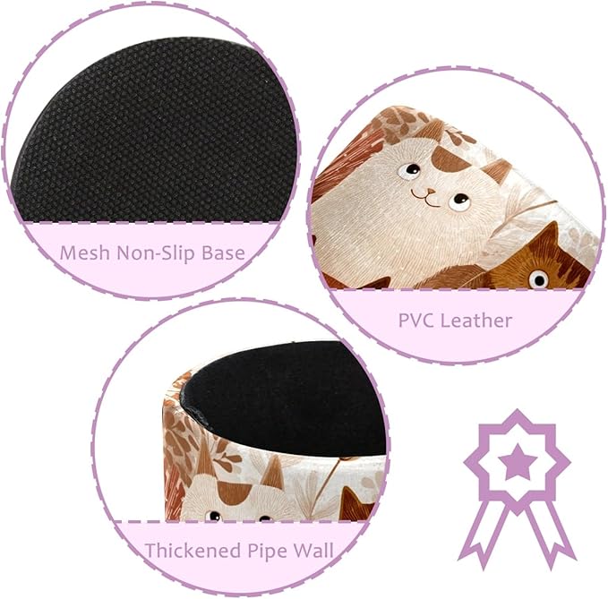 Leather Pen Holder for Desk Cute Colored Cats Pencil Cup Desktop Organizer Makeup Brush Holders Office Supplies for Home, Kids & School