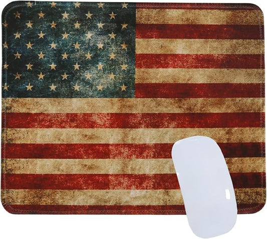 American Flag Gaming Mouse Pad, Large Mouse Pad for Desk Mat XL Mousepad, Stitched Edges Non-Slip Rubber Base Mouse Pads for Computers Laptop (USA Flag-Small-Red)