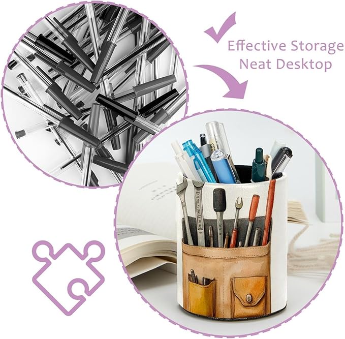 Pocket of Tools (3) Pen Holder Makeup Brushes Holder Cosmetic Storage for Home and Office