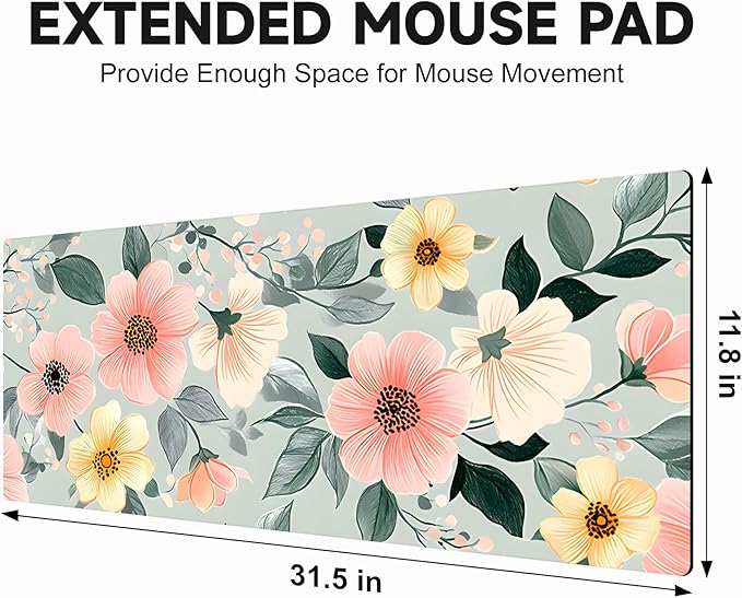 Large Gaming Mouse Pad (31.5"x11.8") - XXL PU Leather Waterproof Desk Mat with Non-Slip Rubber Base for Keyboard, PC & Office