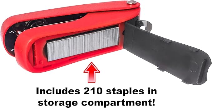 Praxxis Pro Office Supplies - Aria-Plus Half-Strip Mini Stapler - Durable, Compact, and Colorful Stapler for Office and Travel Use, Compatible with Standard 26/6 Staples, Red