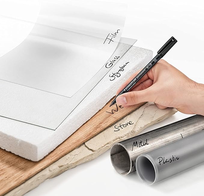 STAEDTLER Lumocolor Universal Pen, Medium, Felt Tip, Permanent Marker, 1.0mm, Blue 317-3