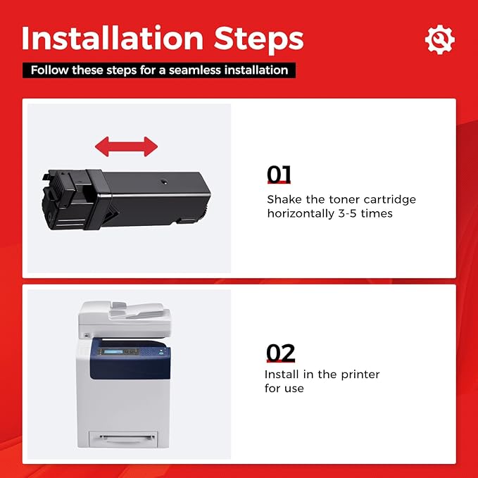 6500 6505 Toner Cartridge Set 4-Pack High Capacity 106R01597 106R01594 106R01595 106R01596 Replacement for Xerox Phaser 6500 6500N 6500DN WorkCentre 6505 6505N 6505DN Printer Black Cyan Magenta Yellow