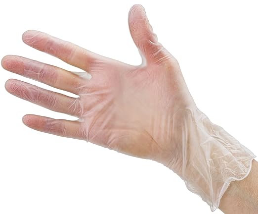 CARE PLUS Vinyl Gloves Clear Extra Large Size 100 Count | Heavy Duty, Non-Sterile, Powder-Free, Latex-Free Rubber | Food Prep, Kitchen & Cleaning Gloves, Ideal for Professional Use