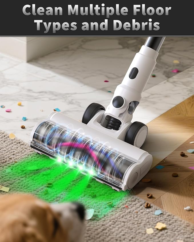 NuYupo Cordless Vacuum Cleaner, 2 Batteries 110 Mins Runtime Vacuum Cleaners for Home, 550W 45KPA 15-in-1 Stick Vacuum with Charging Dock, Handheld Vacuum Cordless for Pet Hair Carpet Hardwood Floor