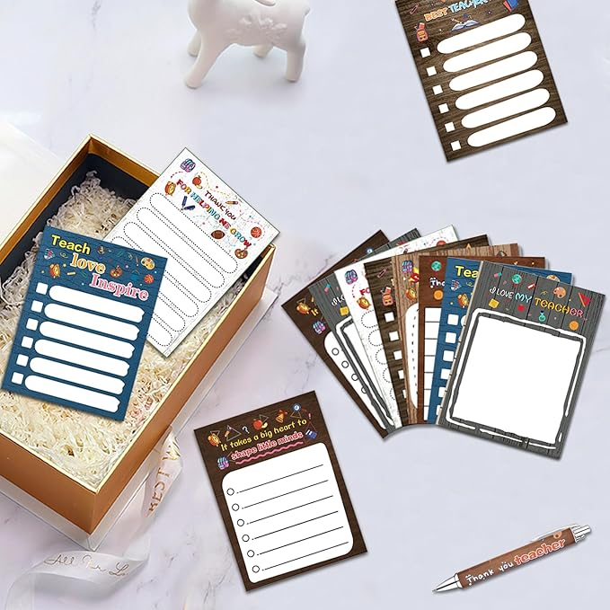 Teacher Appreciation Gifts - 16 Pads Teacher Sticky Notepads, Motivational Sticky Notes Inspirational Gift for School Office Supplies