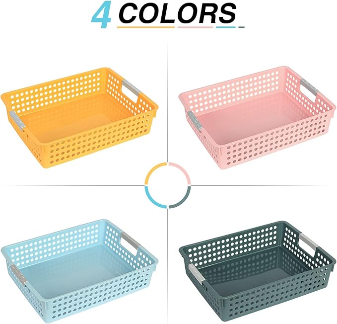DLUCKY 4Pcs Classroom Organization and Storage Paper Tray Holds 4A,Paper Trays for Classroom Toy,Crayons,Handicrafts Storage,Also for Library, Drawers, Office, Kitchen, Bathroom
