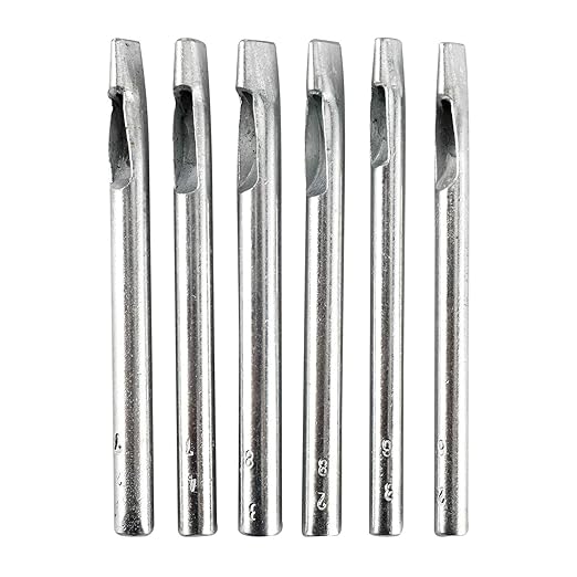 HYDDNice12 Pcs Leather Craft Hole Punch Set, 2-5mm Oval Shape Hole Punch Leather Hollow Hole Punch for Belt Watch Band Working