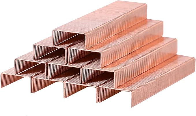Alsisk Standard Staples,1/4 Inch Length,6 Boxes-6000pcs, Rose Gold